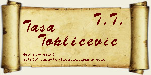 Tasa Topličević vizit kartica